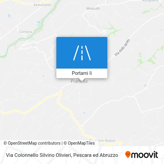 Mappa Via Colonnello Silvino Olivieri