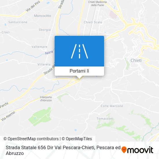 Mappa Strada Statale 656 Dir Val Pescara-Chieti