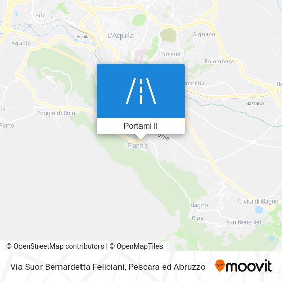 Mappa Via Suor Bernardetta Feliciani