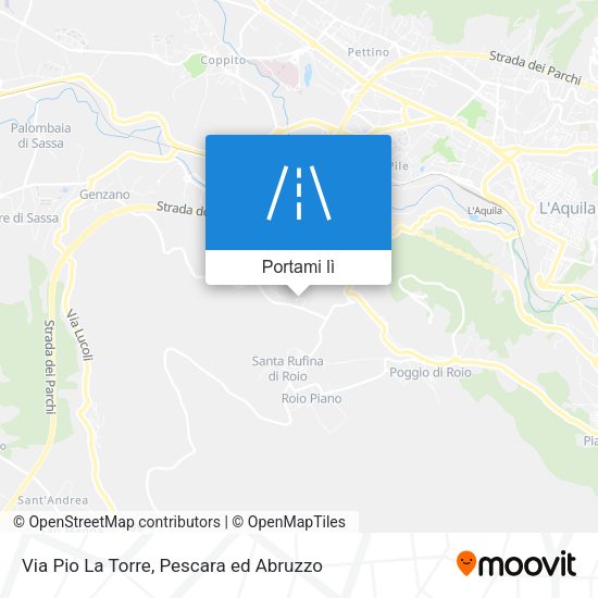Mappa Via Pio La Torre