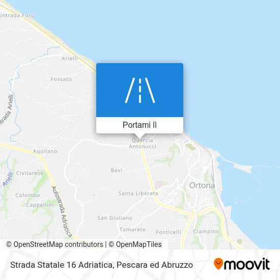 Mappa Strada Statale 16 Adriatica