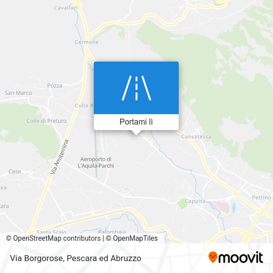 Mappa Via Borgorose