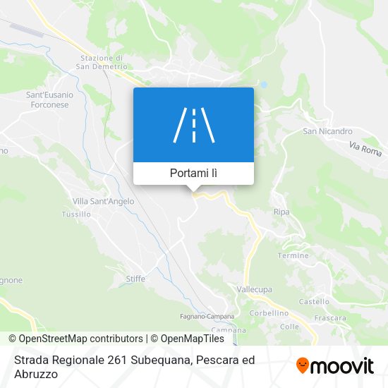 Mappa Strada Regionale 261 Subequana