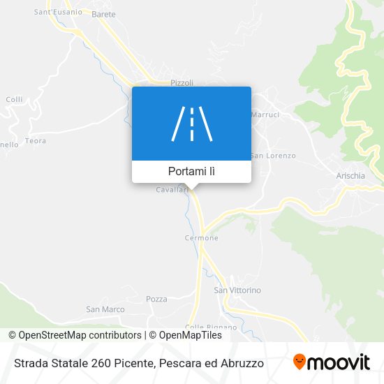 Mappa Strada Statale 260 Picente