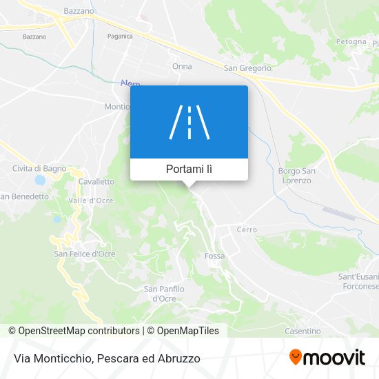 Mappa Via Monticchio