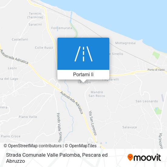 Mappa Strada Comunale Valle Palomba
