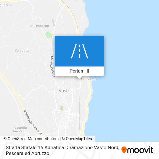 Mappa Strada Statale 16 Adriatica Diramazione Vasto Nord