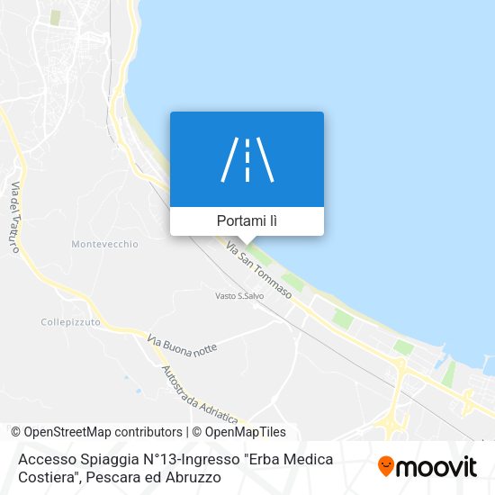 Mappa Accesso Spiaggia N°13-Ingresso "Erba Medica Costiera"