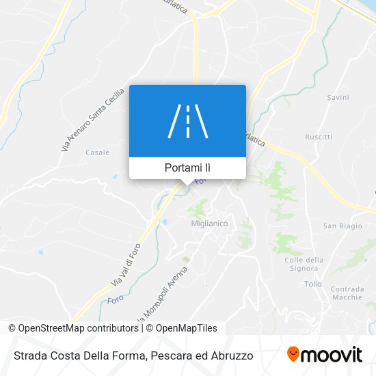 Mappa Strada Costa Della Forma