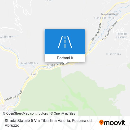 Mappa Strada Statale 5 Via Tiburtina Valeria