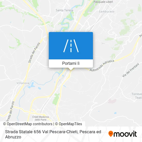 Mappa Strada Statale 656 Val Pescara-Chieti