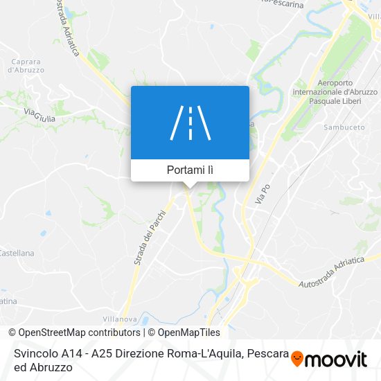 Mappa Svincolo A14 - A25 Direzione Roma-L'Aquila
