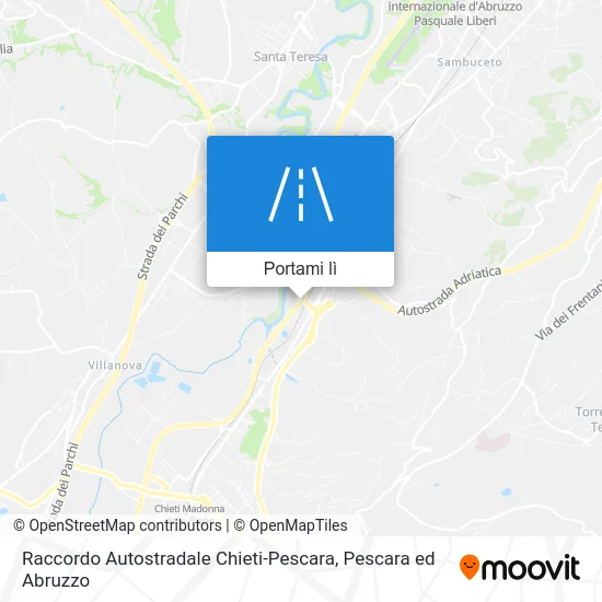 Mappa Raccordo Autostradale Chieti-Pescara
