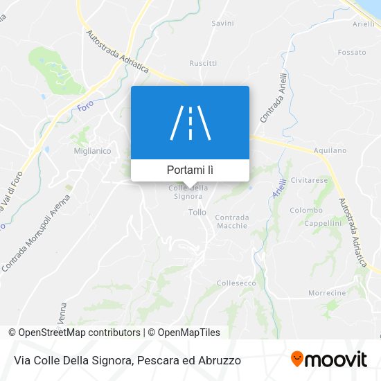 Mappa Via Colle Della Signora