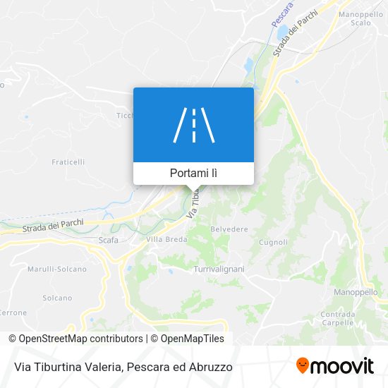 Mappa Via Tiburtina Valeria