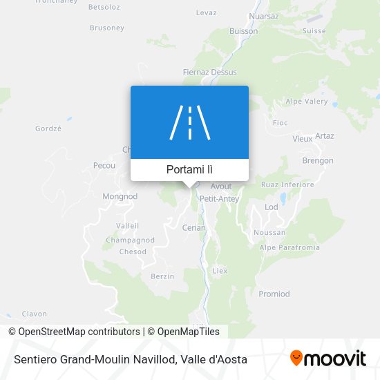 Mappa Sentiero Grand-Moulin Navillod