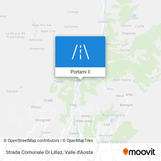Mappa Strada Comunale Di Lillaz