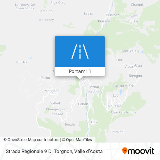 Mappa Strada Regionale 9 Di Torgnon