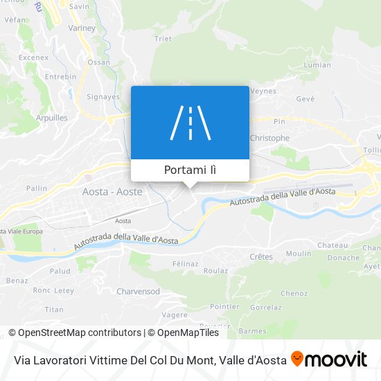 Mappa Via Lavoratori Vittime Del Col Du Mont
