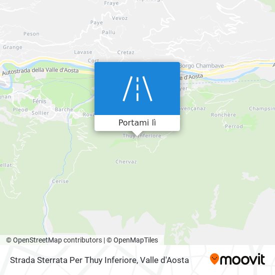 Mappa Strada Sterrata Per Thuy Inferiore