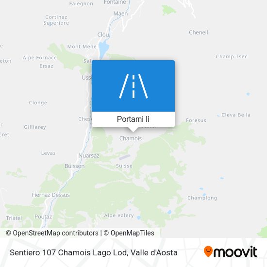 Mappa Sentiero 107 Chamois Lago Lod