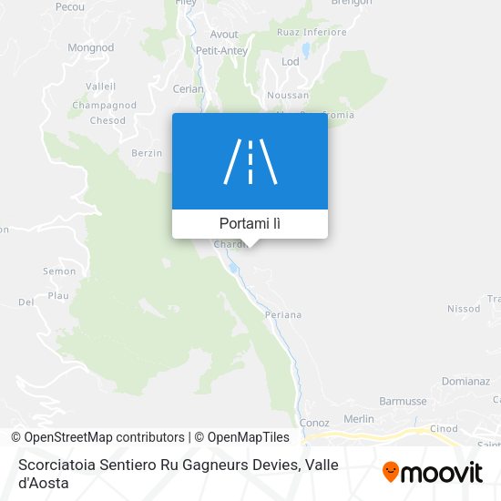 Mappa Scorciatoia Sentiero Ru Gagneurs Devies