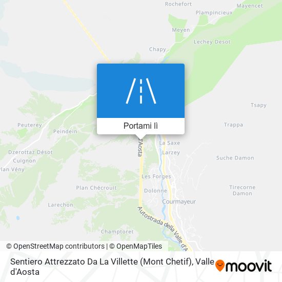 Mappa Sentiero Attrezzato Da La Villette (Mont Chetif)