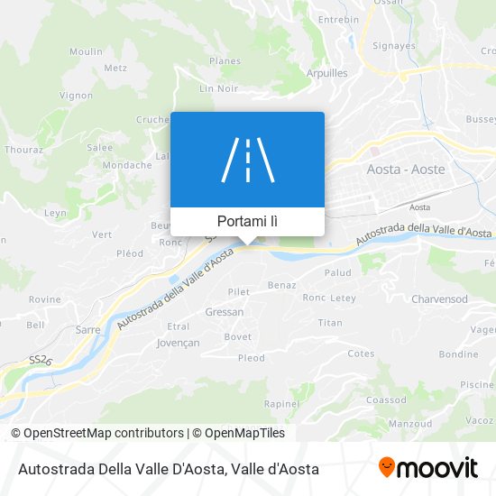 Mappa Autostrada Della Valle D'Aosta
