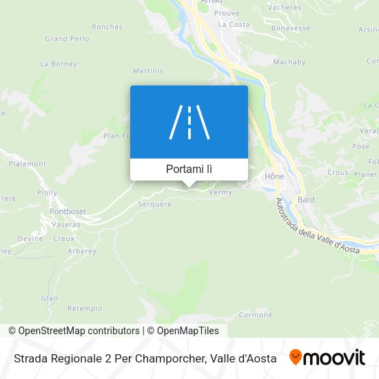 Mappa Strada Regionale 2 Per Champorcher
