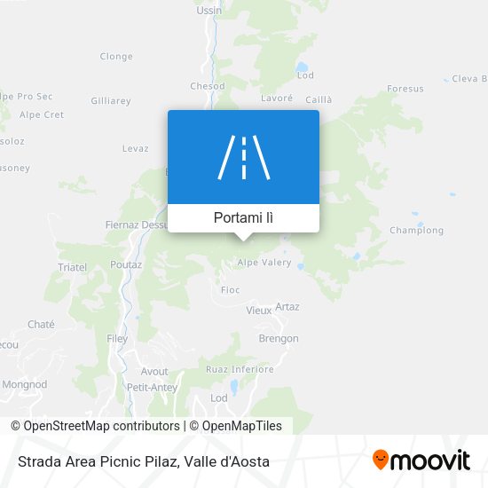 Mappa Strada Area Picnic Pilaz