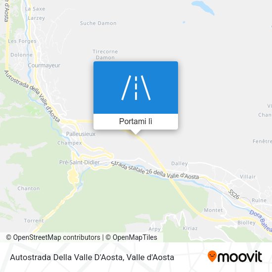 Mappa Autostrada Della Valle D'Aosta