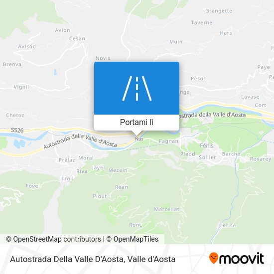 Mappa Autostrada Della Valle D'Aosta