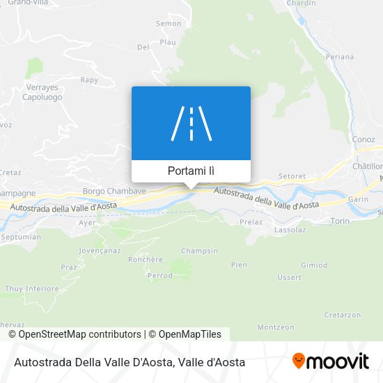 Mappa Autostrada Della Valle D'Aosta