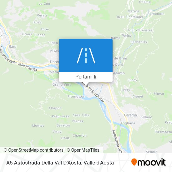 Mappa A5 Autostrada Della Val D'Aosta