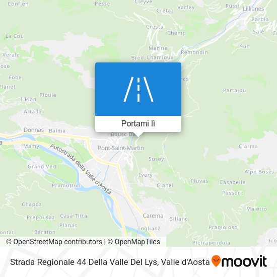 Mappa Strada Regionale 44 Della Valle Del Lys