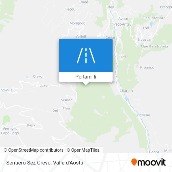 Mappa Sentiero Sez Crevo