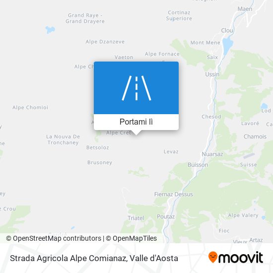 Mappa Strada Agricola Alpe Comianaz