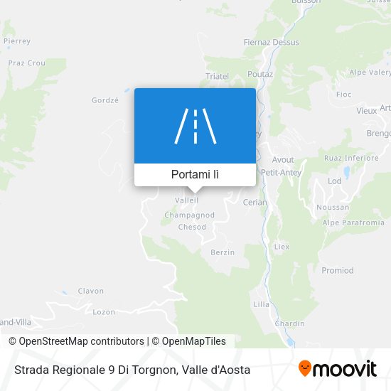 Mappa Strada Regionale 9 Di Torgnon