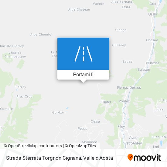 Mappa Strada Sterrata Torgnon Cignana