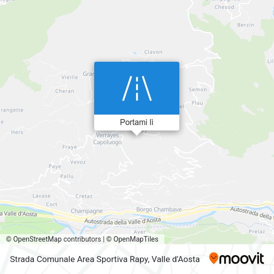 Mappa Strada Comunale Area Sportiva Rapy