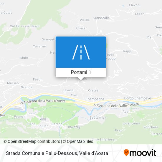 Mappa Strada Comunale Pallu-Dessous