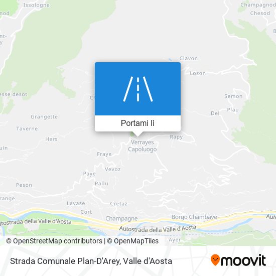 Mappa Strada Comunale Plan-D'Arey