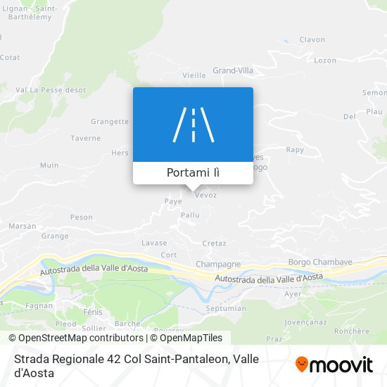 Mappa Strada Regionale 42 Col Saint-Pantaleon