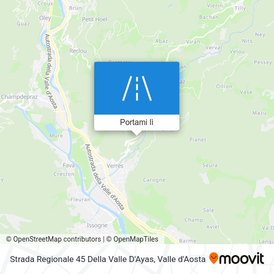 Mappa Strada Regionale 45 Della Valle D'Ayas