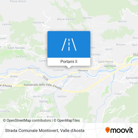 Mappa Strada Comunale Montovert