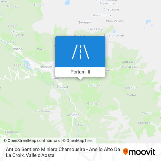 Mappa Antico Sentiero Miniera Chamousira - Anello Alto Da La Croix