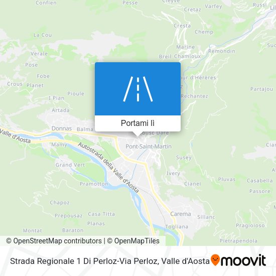 Mappa Strada Regionale 1 Di Perloz-Via Perloz