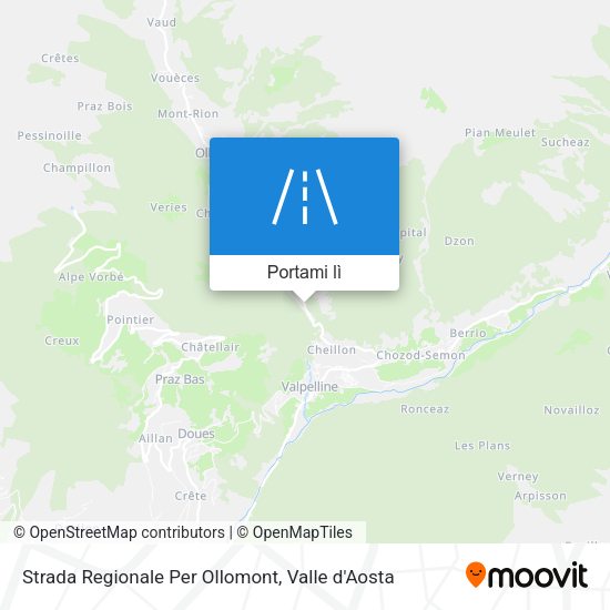 Mappa Strada Regionale Per Ollomont