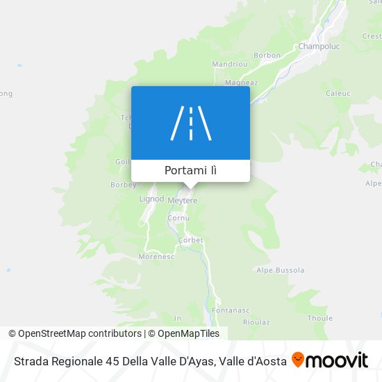 Mappa Strada Regionale 45 Della Valle D'Ayas
