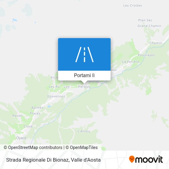 Mappa Strada Regionale Di Bionaz